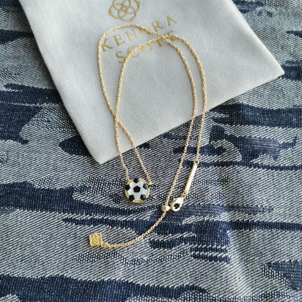 Kendra Scott Ivory Mother-of-Pearl Gold Short Necklace - Soccer - Picture 3 of 3